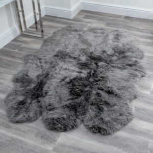 Ladson Sextuple Sheepskin Rug In Grey