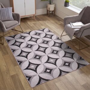 Spirit 120x170cm Star Design Rug In Silver